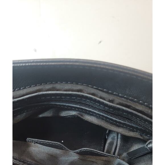 DKNY Leather Crossbody Purse Black Flap Messenger Adjustable Shoulder Bag - Picture 5 of 8